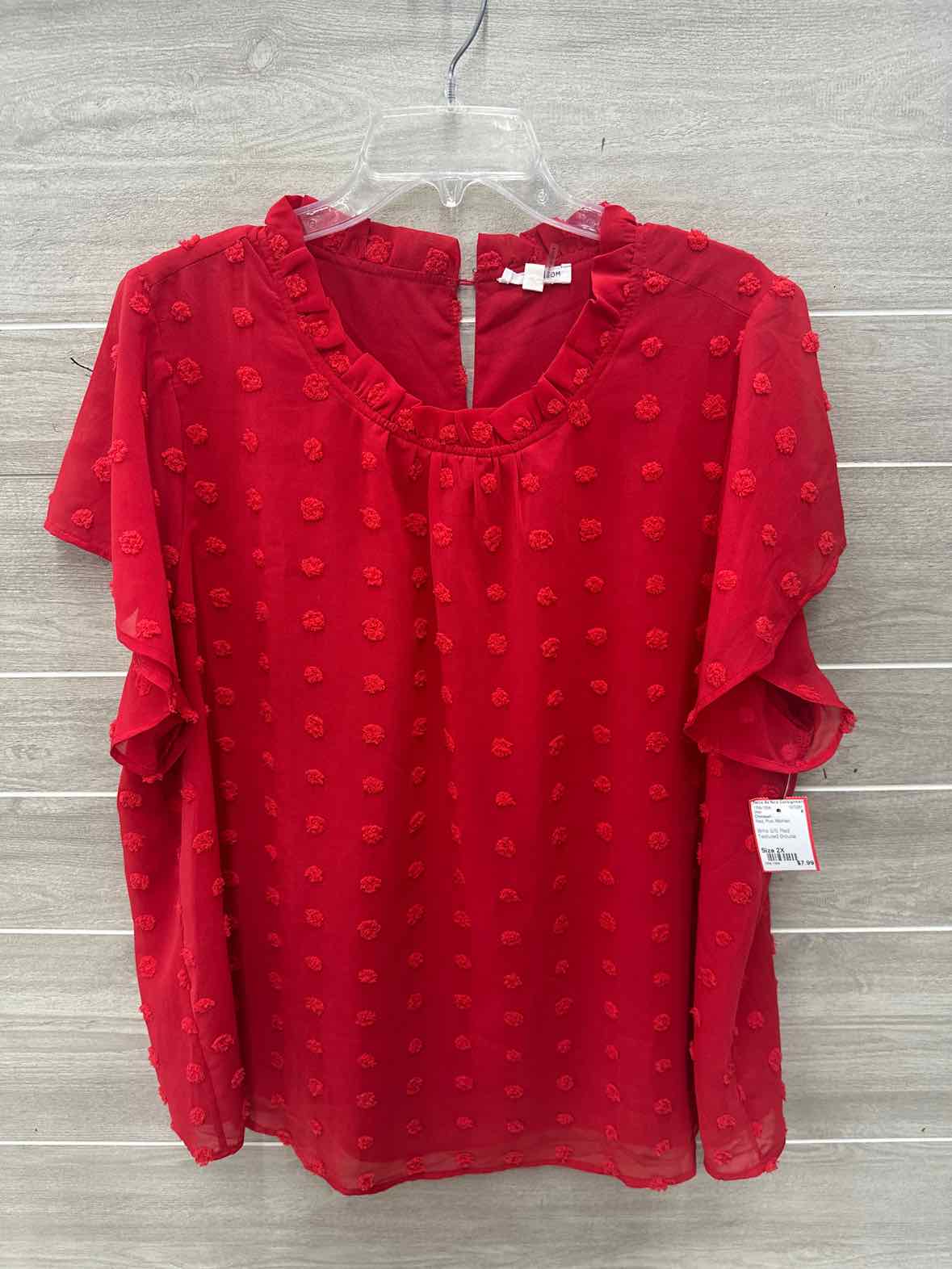 Chicsoul Size 2X Red Plus Shirt