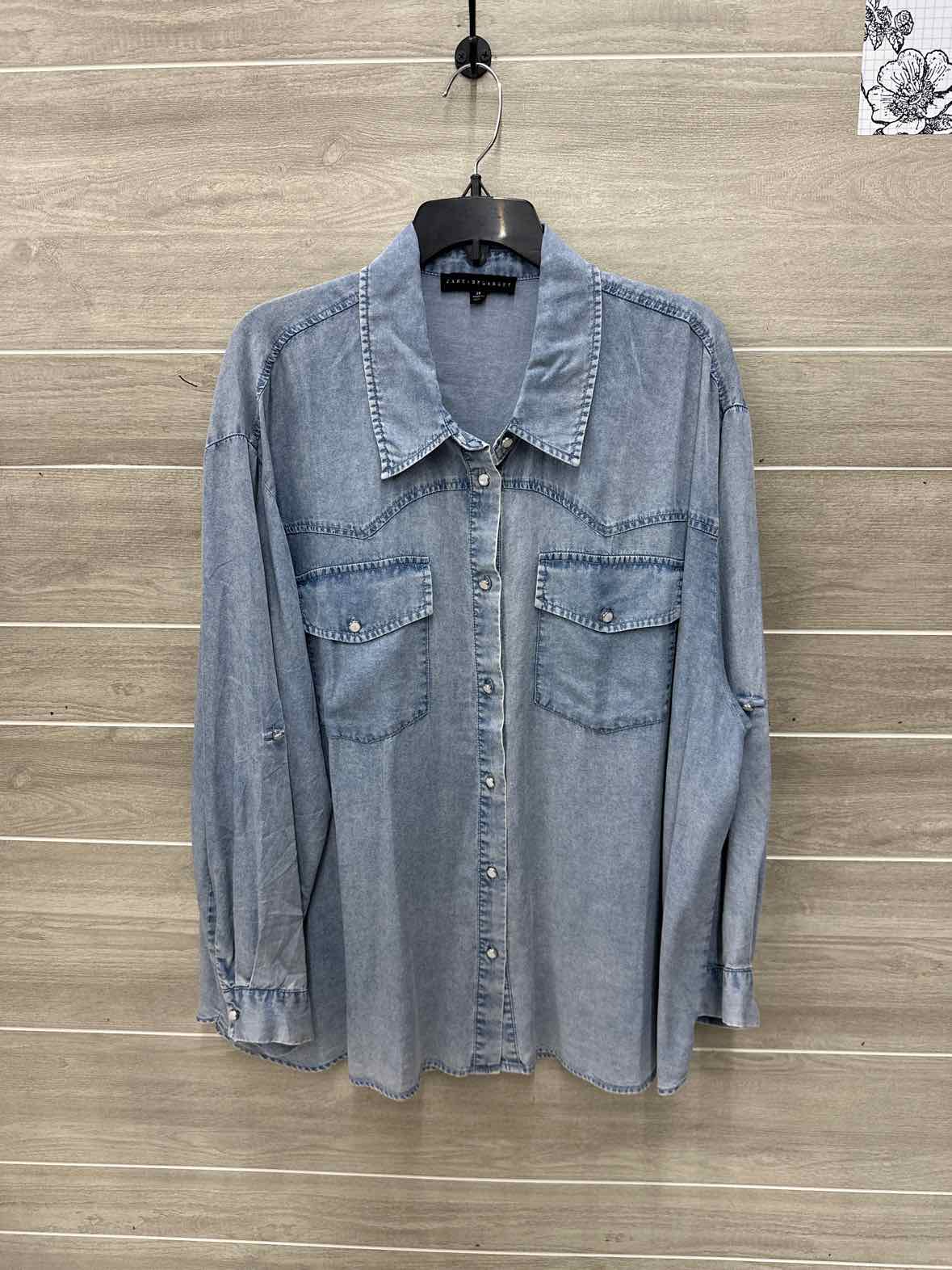 Jane & Delancey Size 2X Blue Womens Shirt