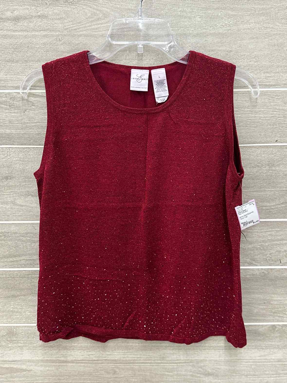 Emma James Red Womens Size L Tank Top