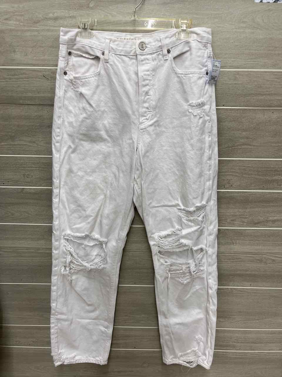 American Eagle Size 12 Long White Womens Jeans