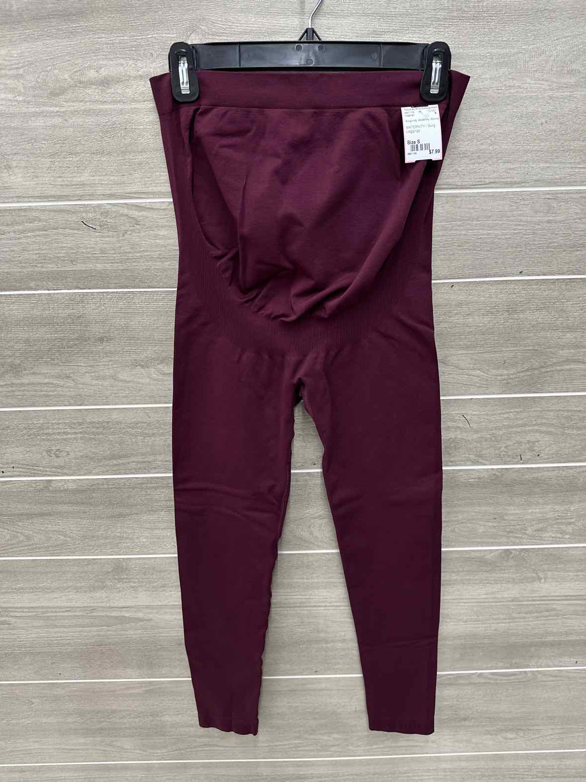 Size S Burgundy Maternity Leggings