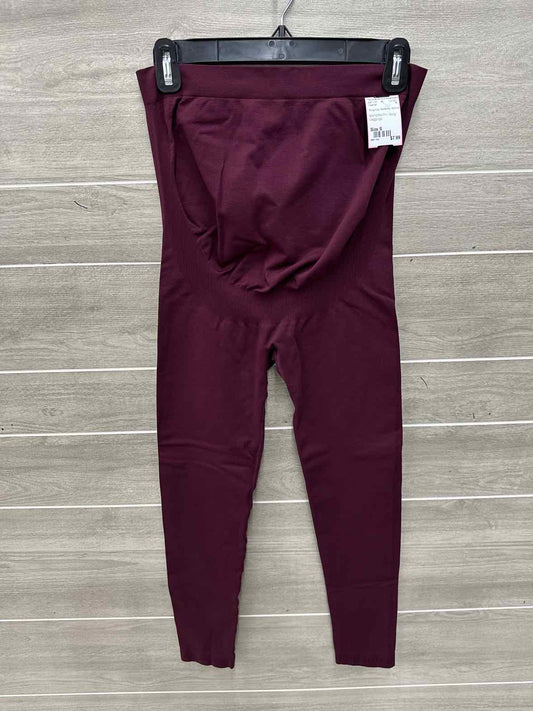 Size S Burgundy Maternity Leggings
