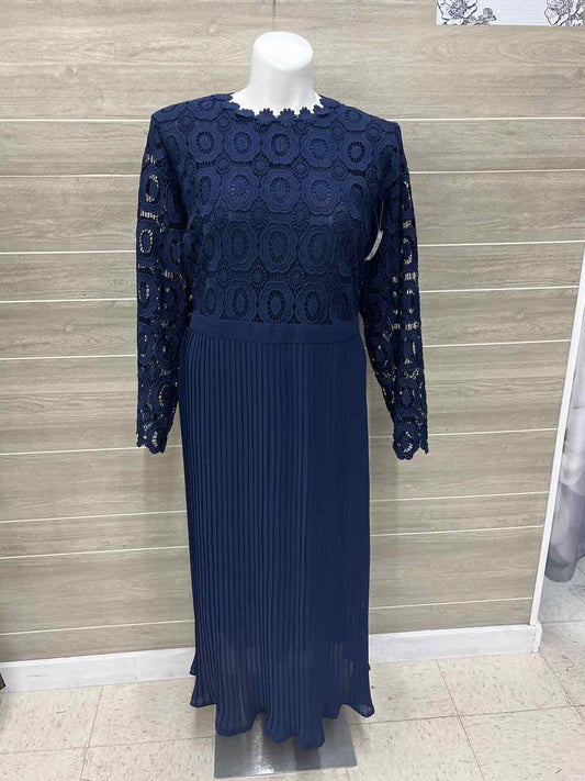 ELOQUII Size 24 Navy Plus Dress