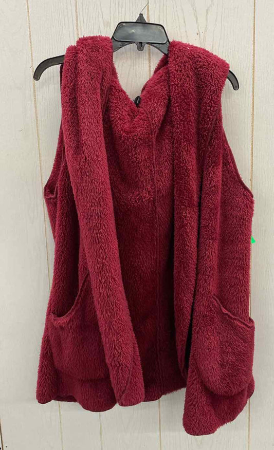 Zenana Burgundy Womens Size L Vest