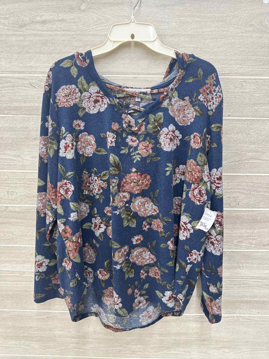 Absolutely Famous Size 1X Blue Plus Shirt