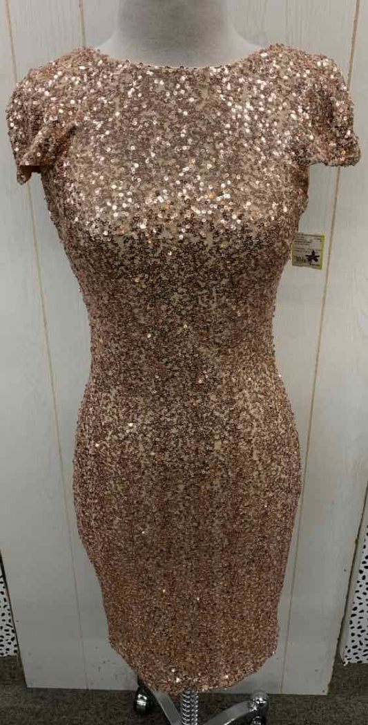 Badgley Mischka Gold Womens Size 2 Gown/Evening Wear