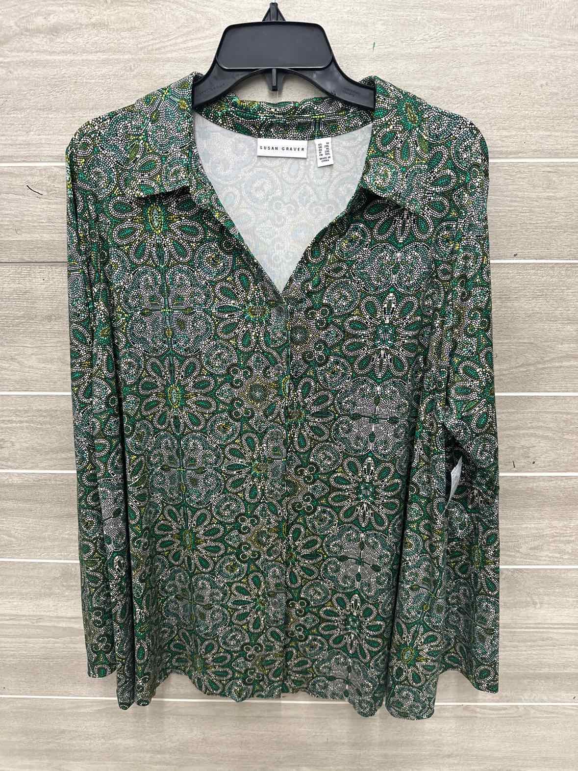 Susan Graver Size 1X/2X Green Plus Shirt