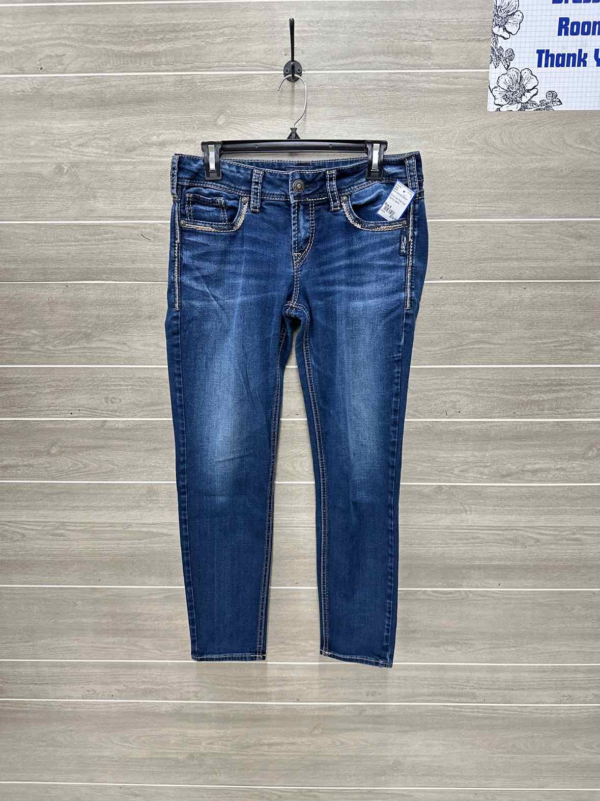 Silver Size 8 Blue Womens Jeans