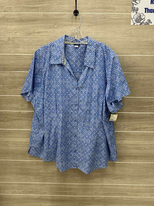 Basic Editions Blue Womens Size 4X Shirt