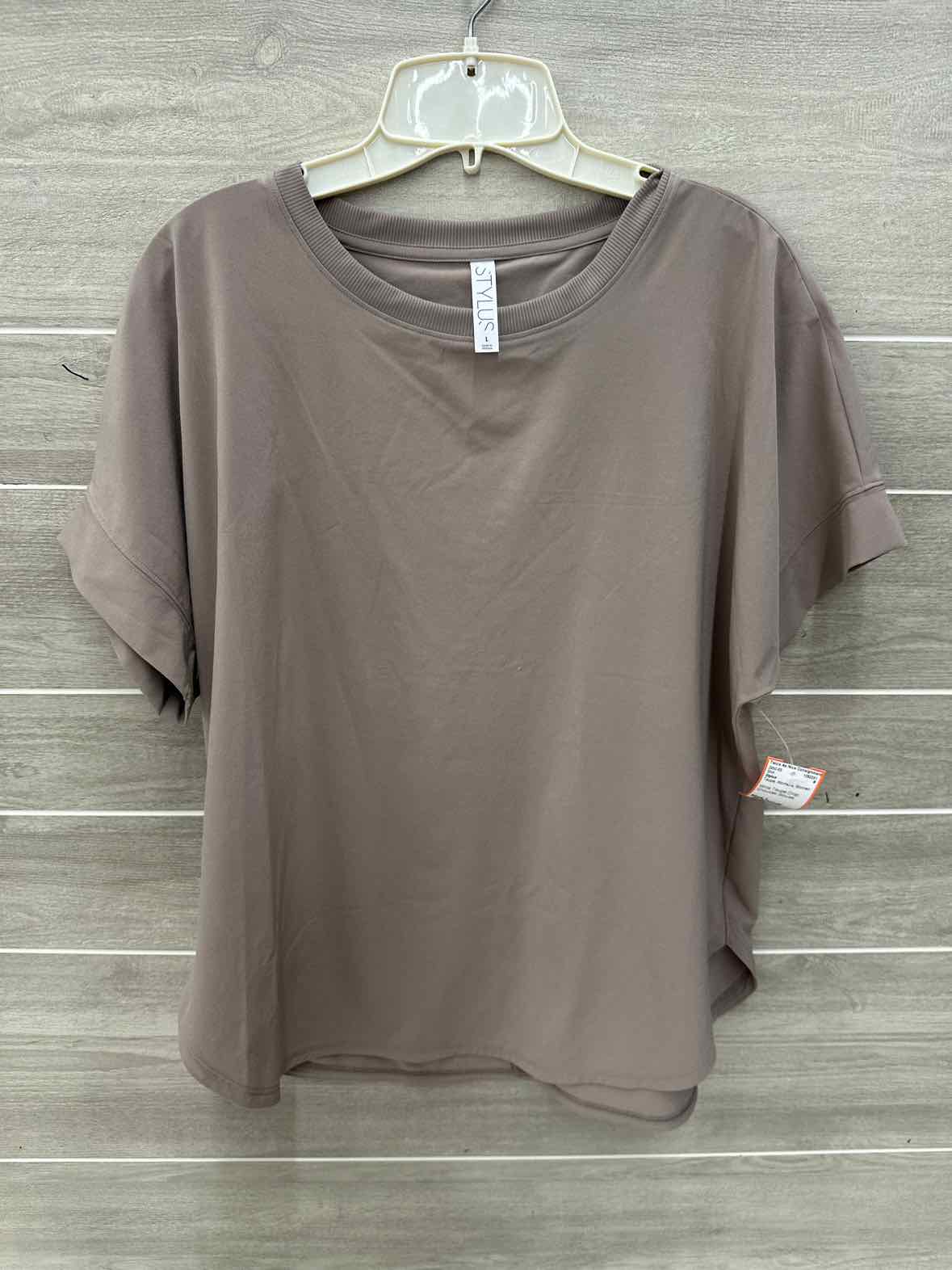 Stylus Taupe Womens Women Size L Shirt