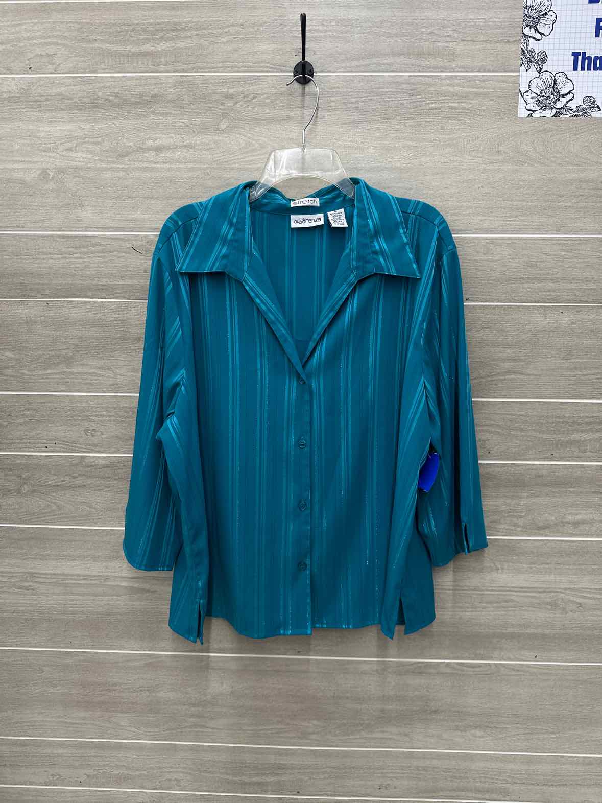 Apparenza Size 1X Teal Womens Shirt