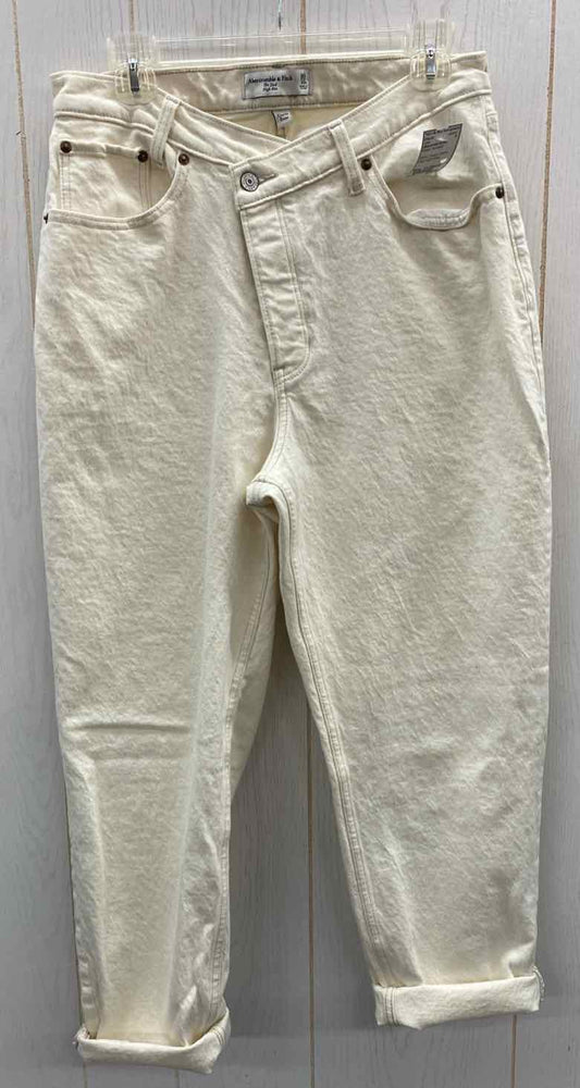 Abercrombie & Fitch Cream Womens Size 10 Short Jeans