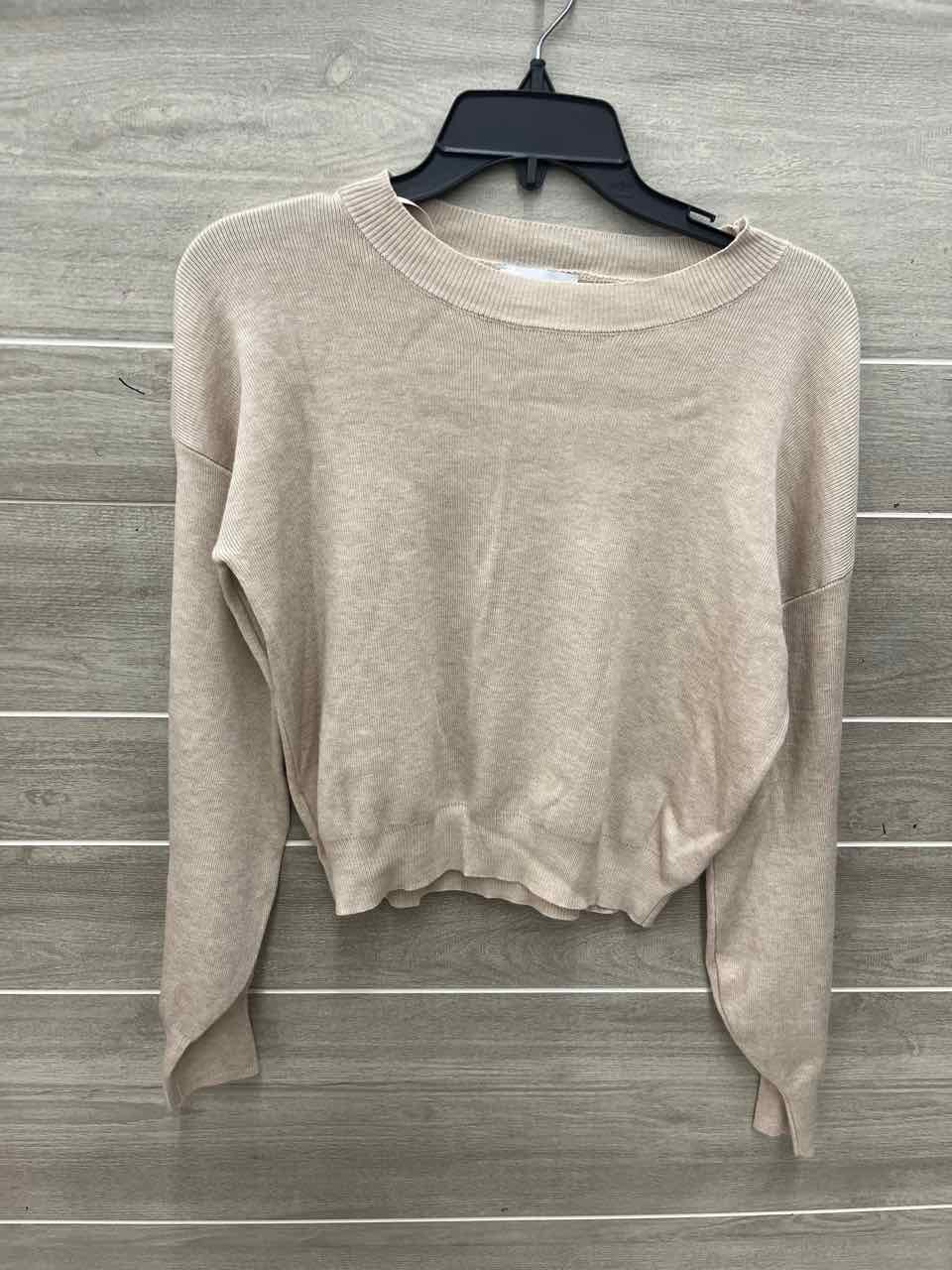 Pink Rose Size S Tan Womens Sweater