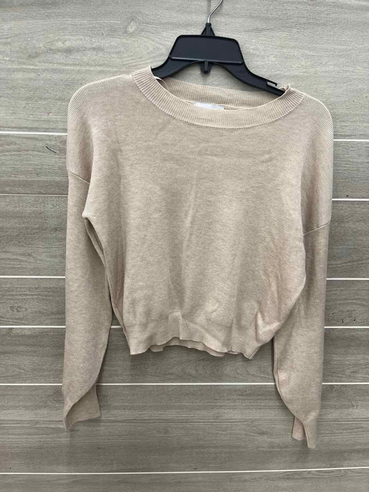 Pink Rose Size S Tan Womens Sweater