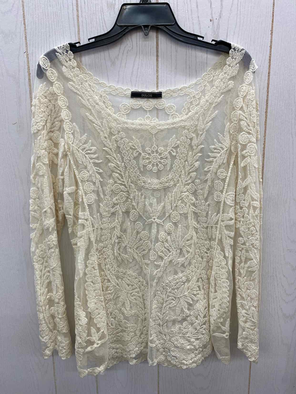 Cream Womens Size L Shirt