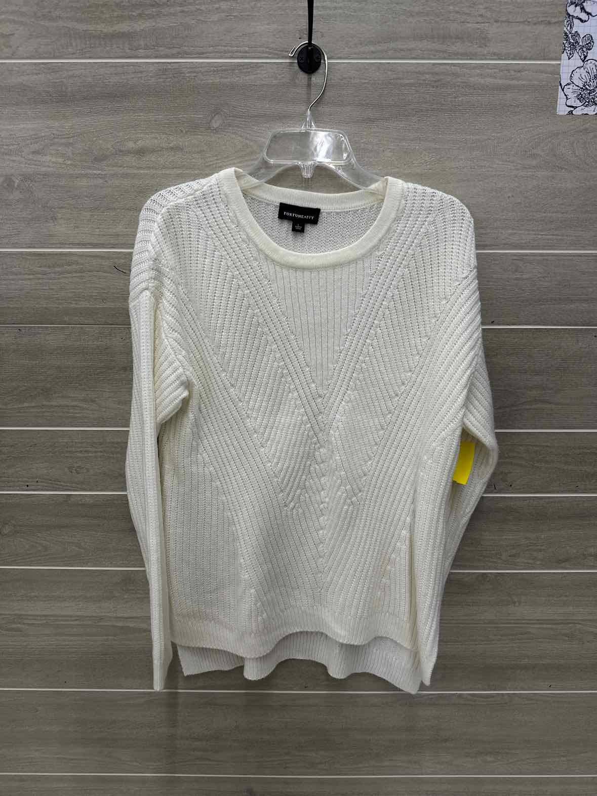 Fortune + Ivy Size L Cream Womens Sweater