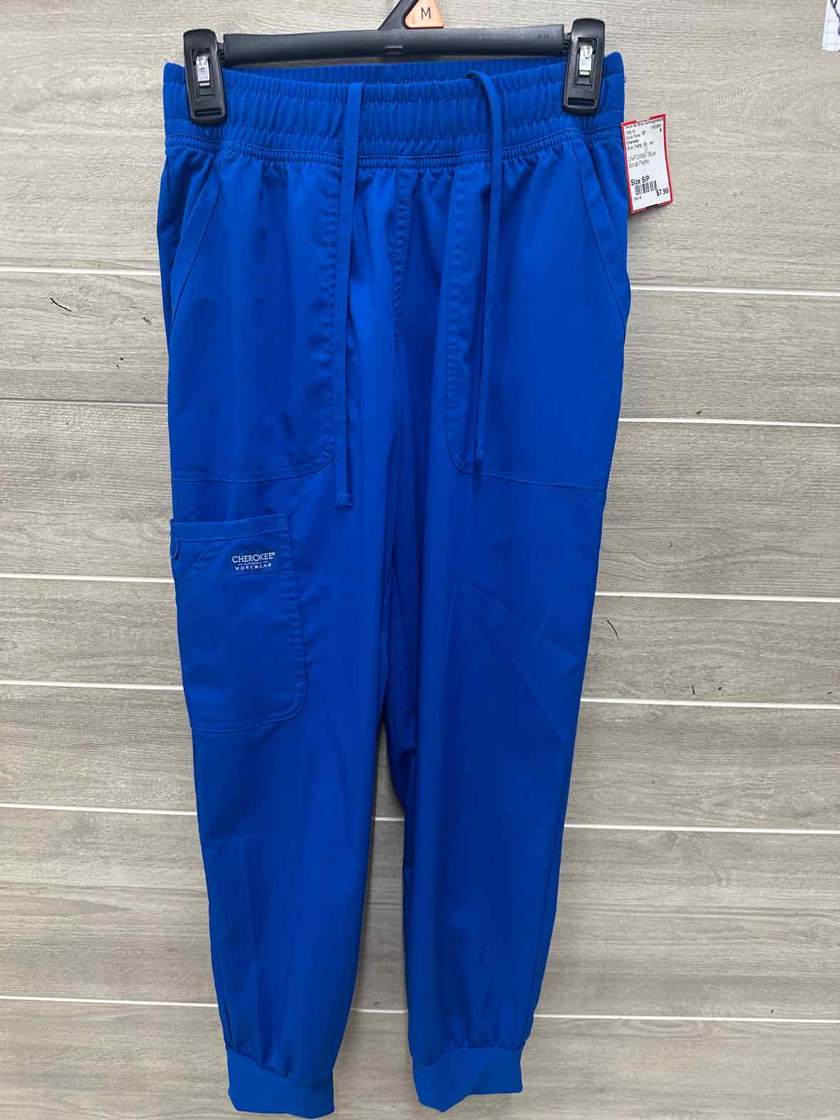 Cherokee Size S/P Blue Petite Scrub Pants