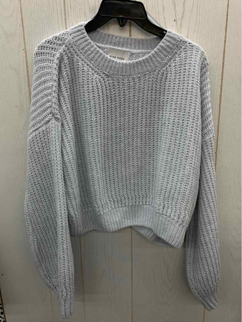 Pink Rose Gray Womens Size L Sweater