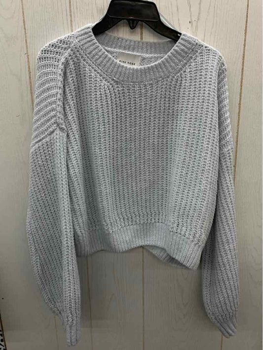 Pink Rose Gray Womens Size L Sweater
