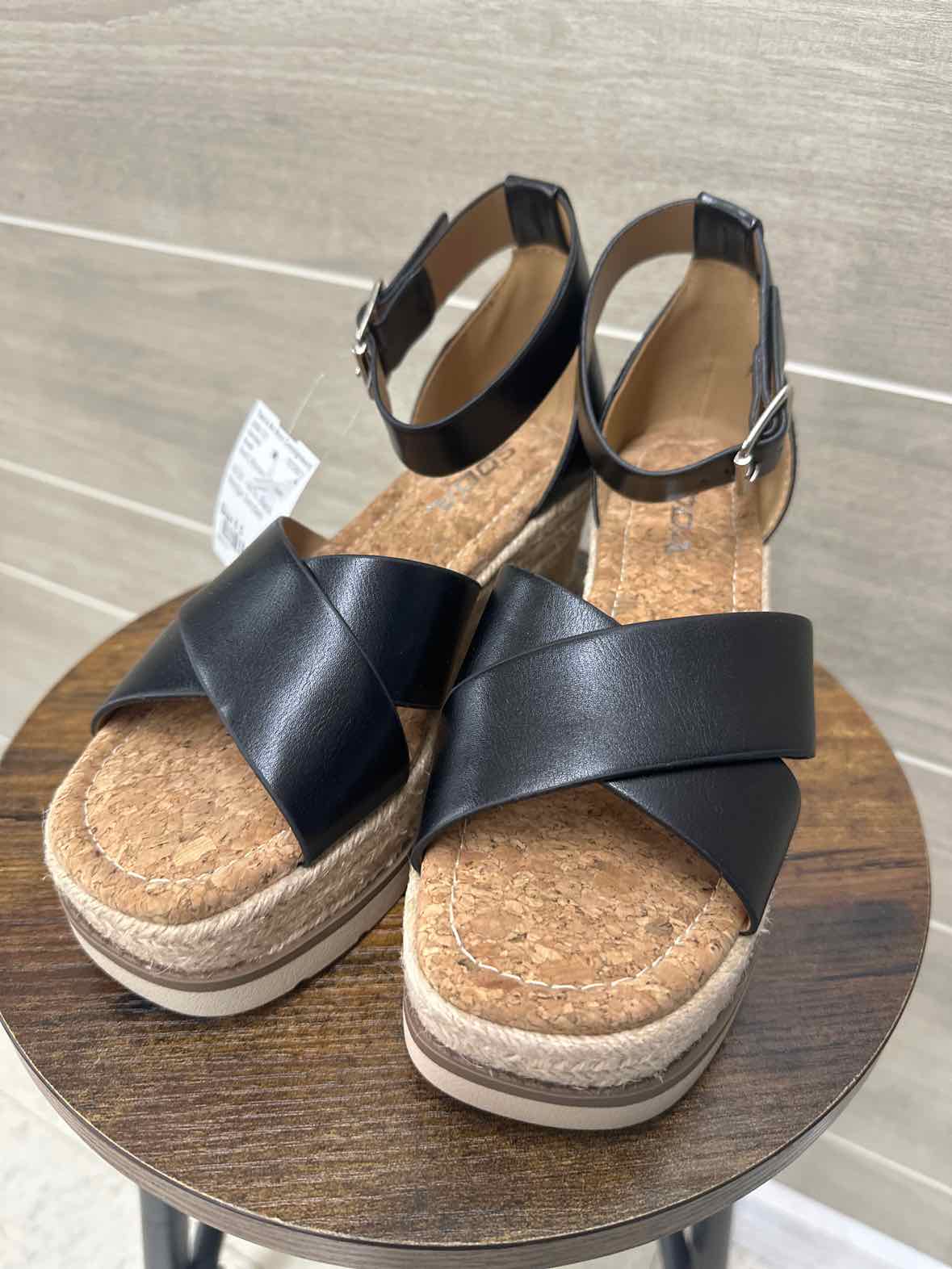 Soda US Shoe Size 6.5 Black Womens Sandals