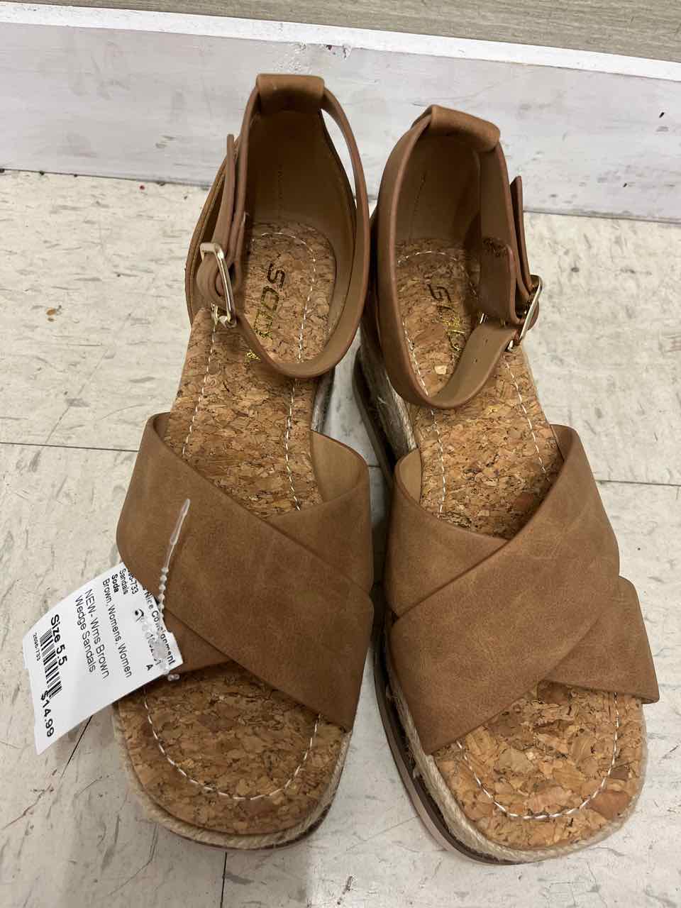 Soda US Shoe Size 5.5 Brown Womens Sandals