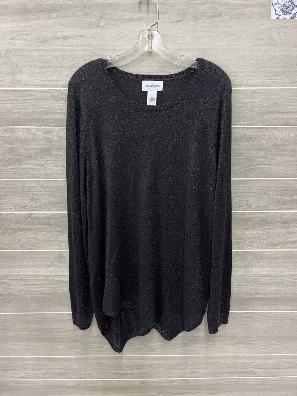 Peck & Peck Size XL Black Womens Shirt