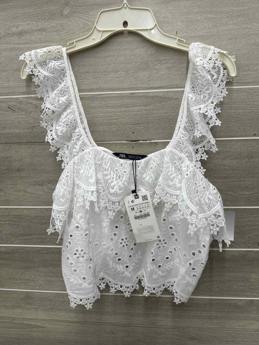 ZARA Size M White Womens Tank Top