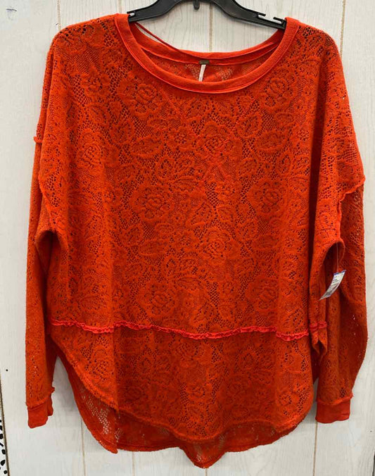 Free People Orange Womens Size L/XL Shirt