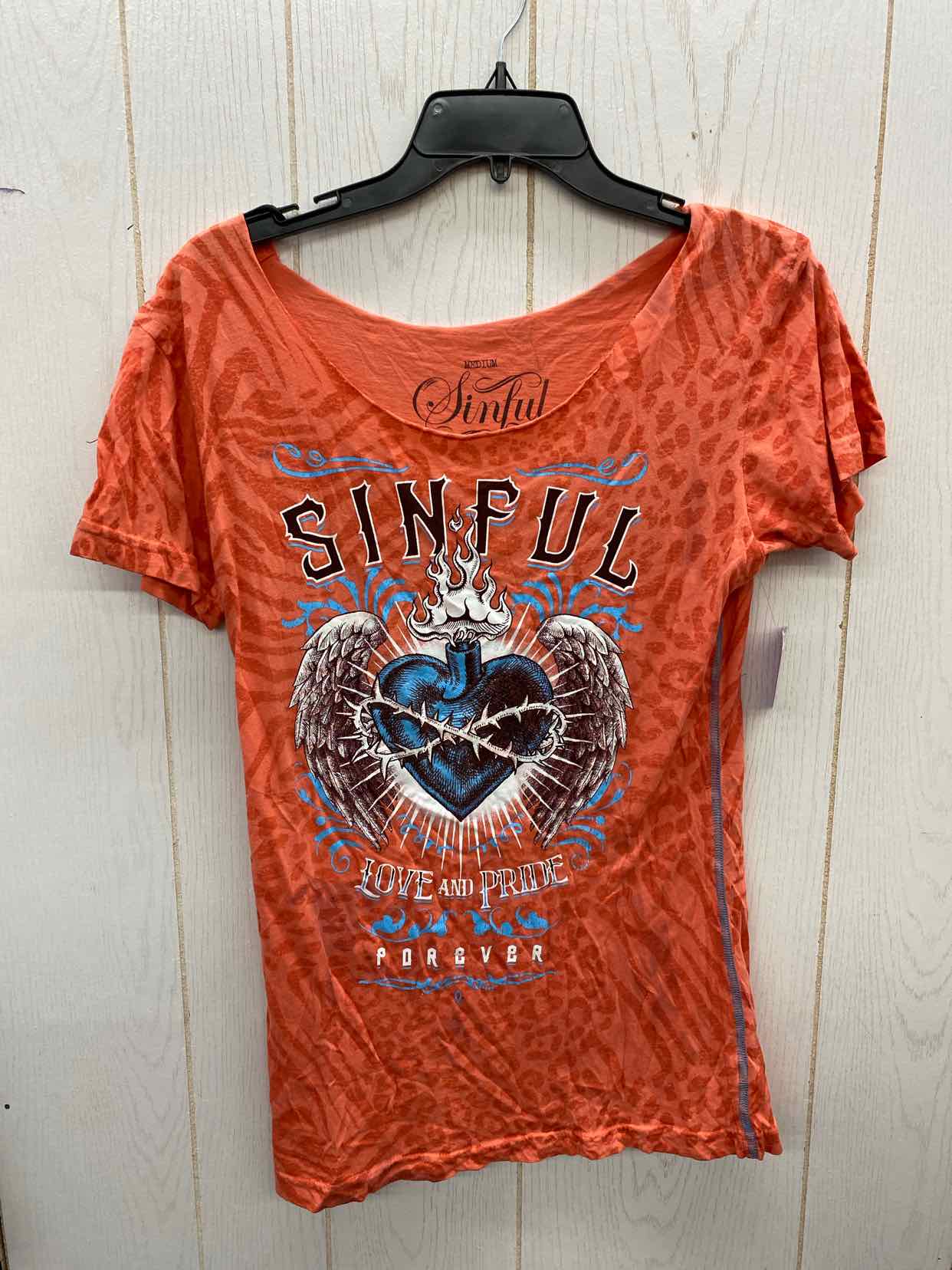 Sinful Coral Womens Size M Shirt