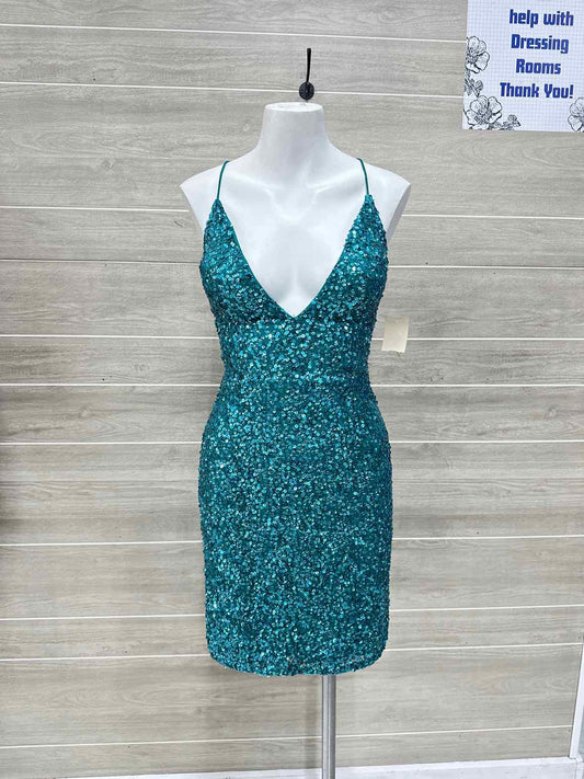 Size 0 Teal Womens Gown/Evening Wear