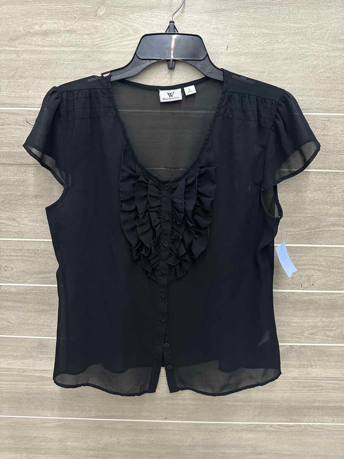 Worthington Size L Black Womens Shirt