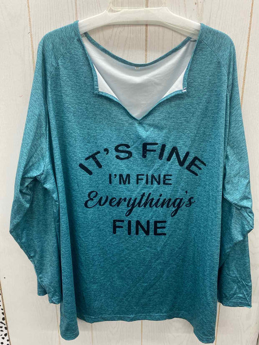 Teal Womens Size 4X Shirt