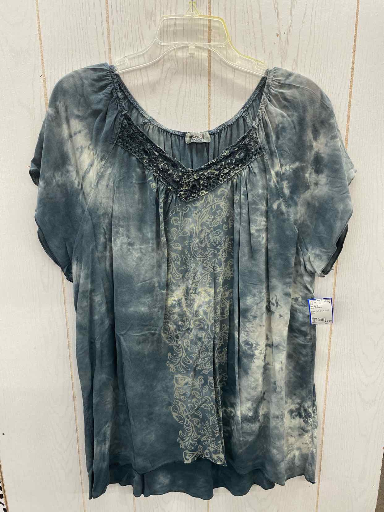 One World Gray Womens Size L Shirt