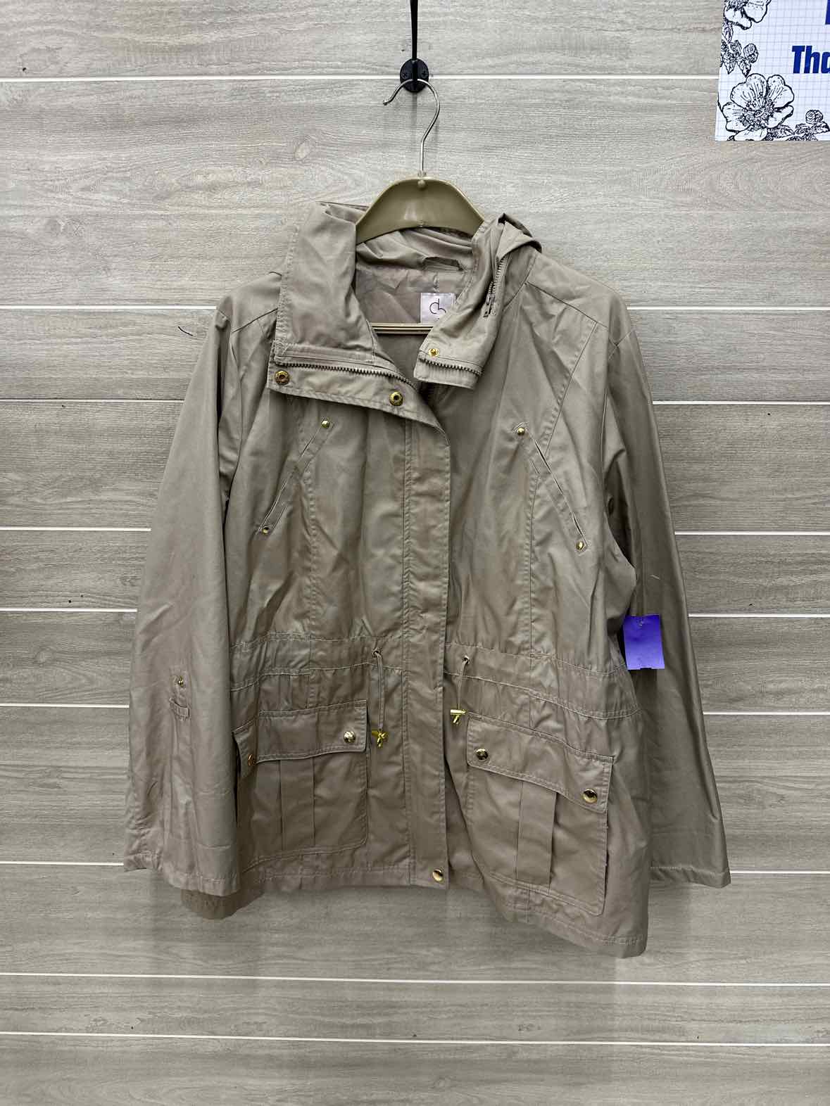 Dressbarn Size 1X Taupe Plus Jacket (Outdoor)