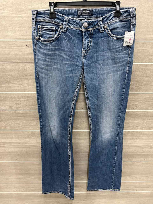 Silver Size 12 Blue Womens Jeans