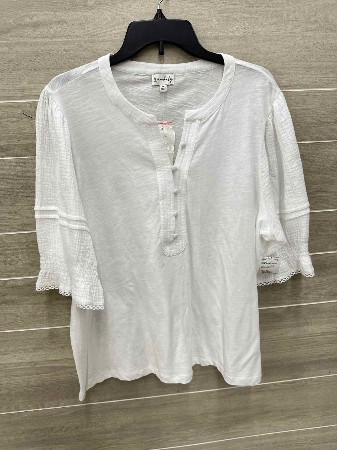 Wonderly White Womens Women Size 1X Shirt
