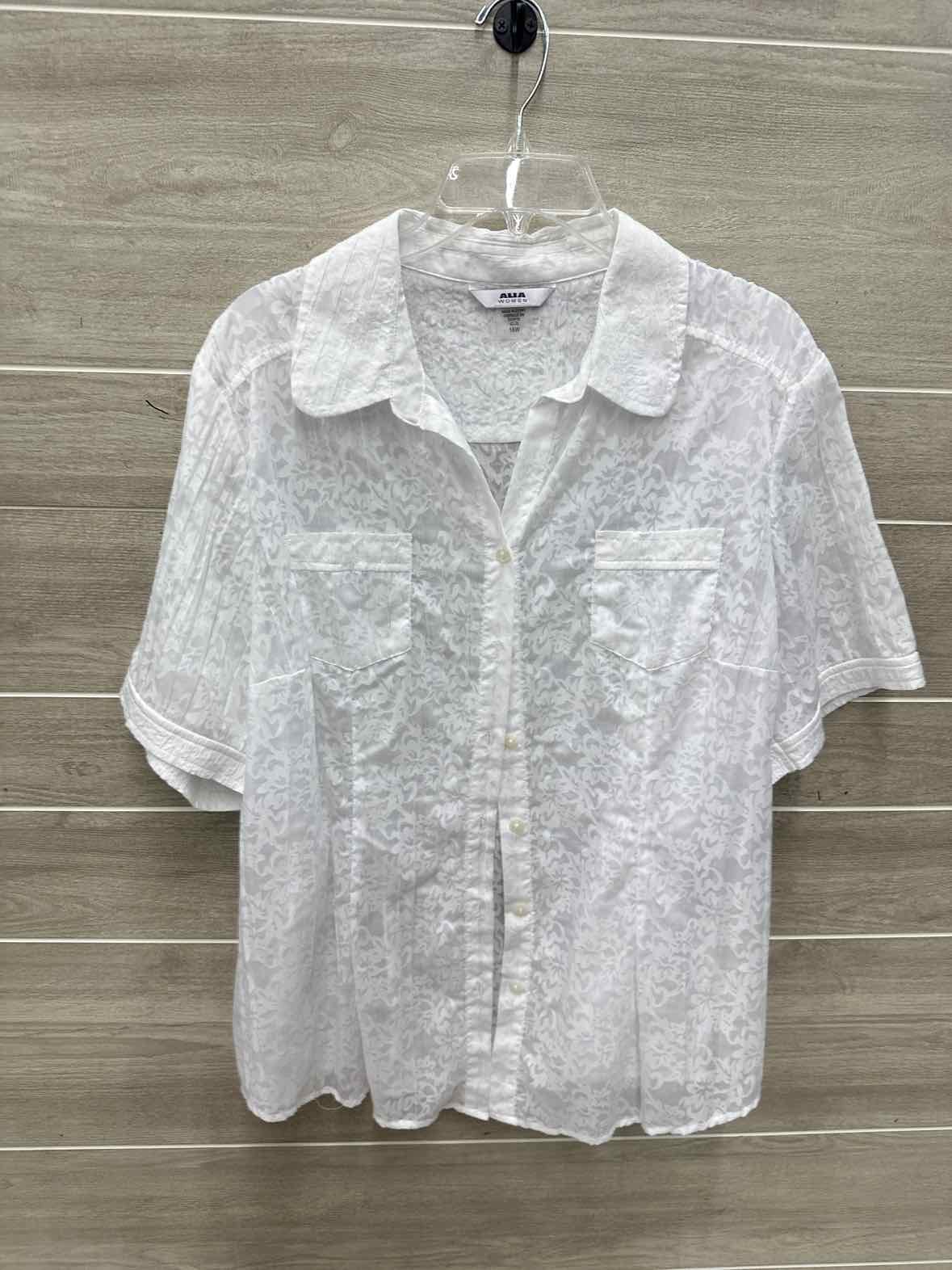 Alia Size 16W White Plus Shirt