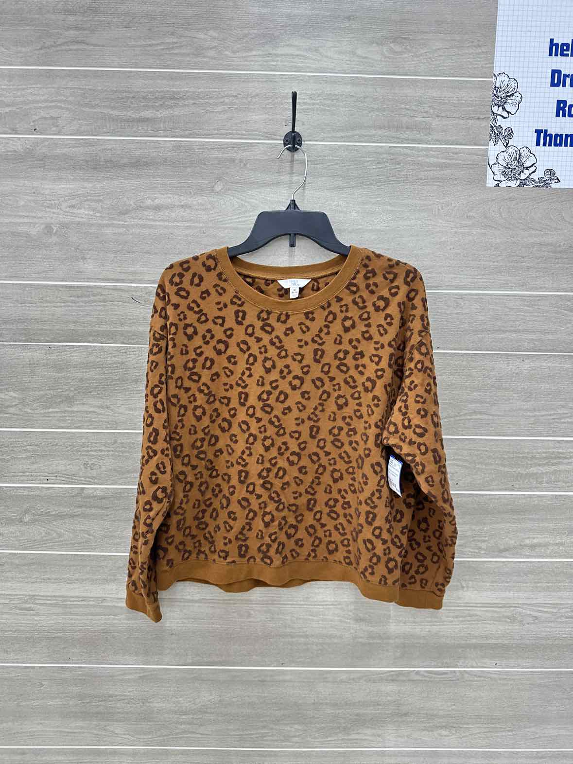 Time & Tru Size M Brown Womens Sweatshirt