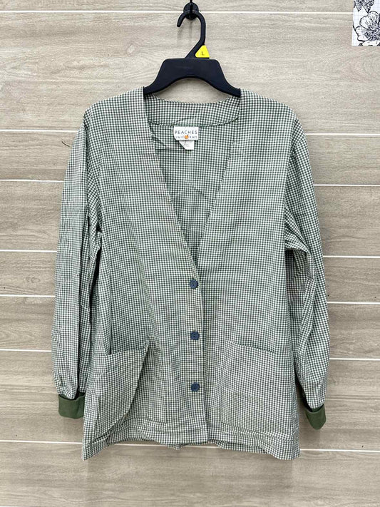Peaches Green Womens Women Size Small Scrub Top