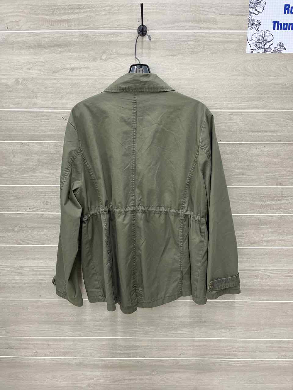 Ambiance Apparel Size 1X Olive Plus Jacket (Outdoor)