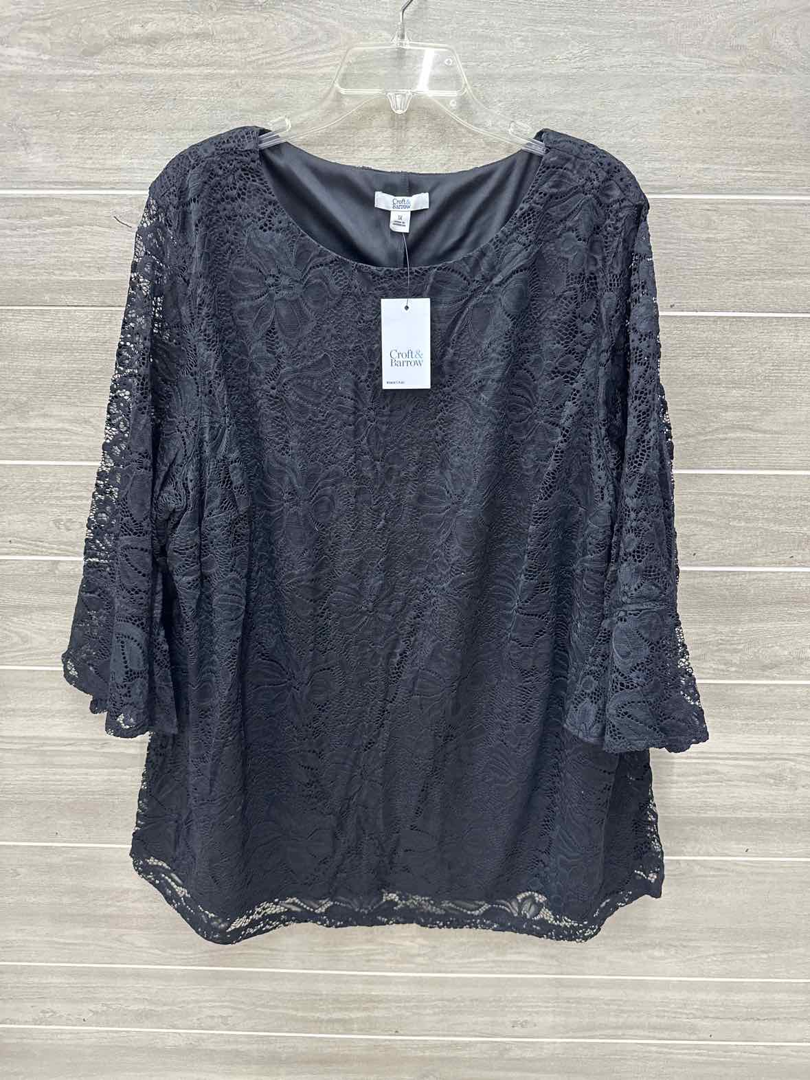 Croft & Barrow Size 3X Black Plus Shirt