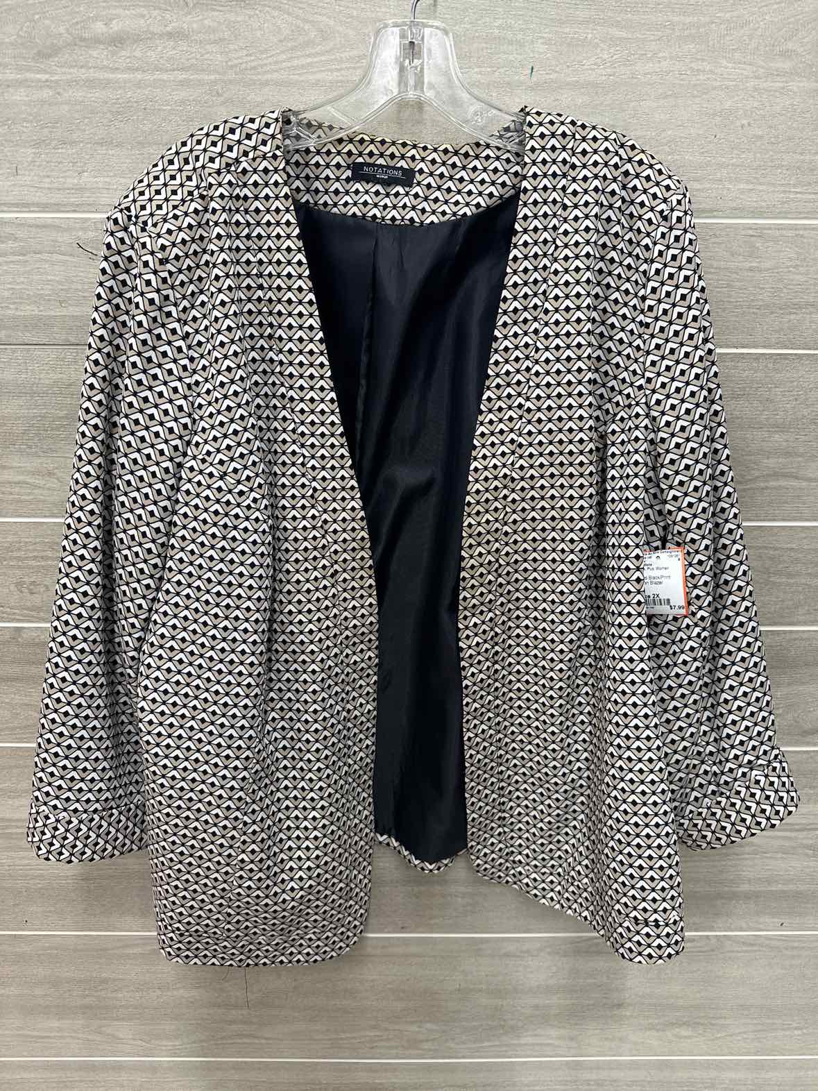 Notations Size 2X Black Plus Blazer