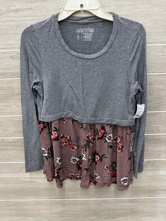 Latched Mama Size M Gray Maternity Dress