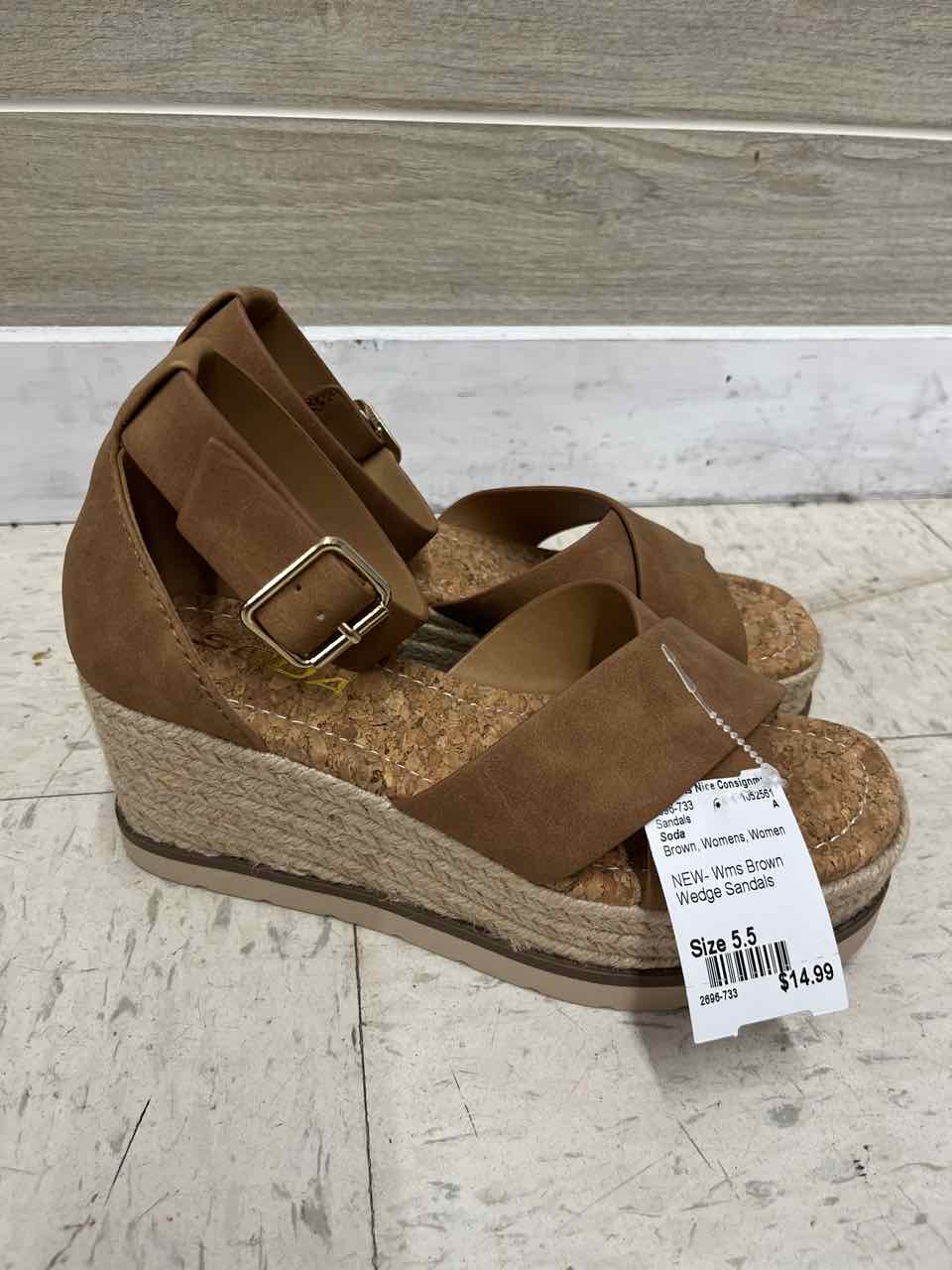Soda US Shoe Size 5.5 Brown Womens Sandals
