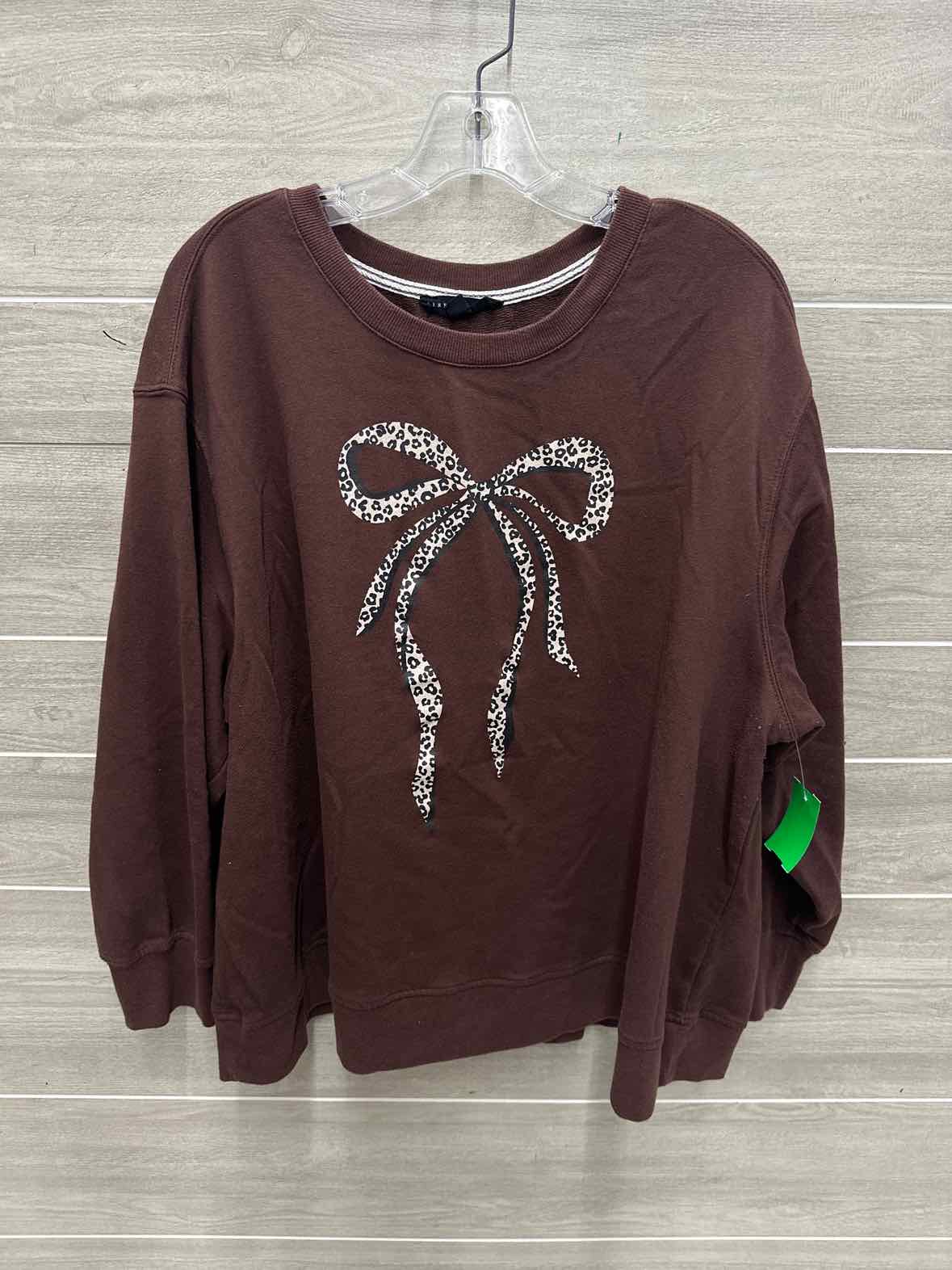 Jane & Delancey Size 2X Brown Plus Sweatshirt
