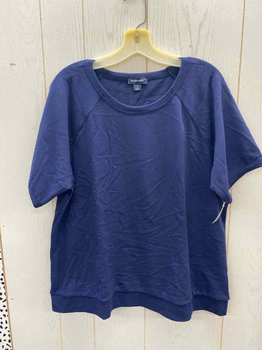 Studio Park Navy Womens Size L Shirt