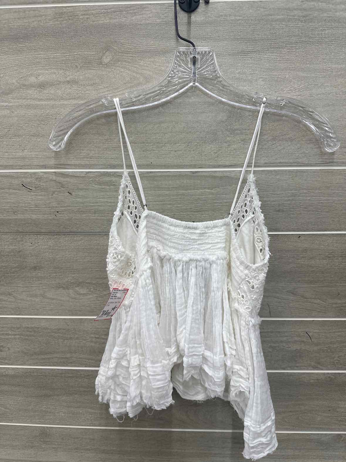 Free People Size M White Junior Tank Top