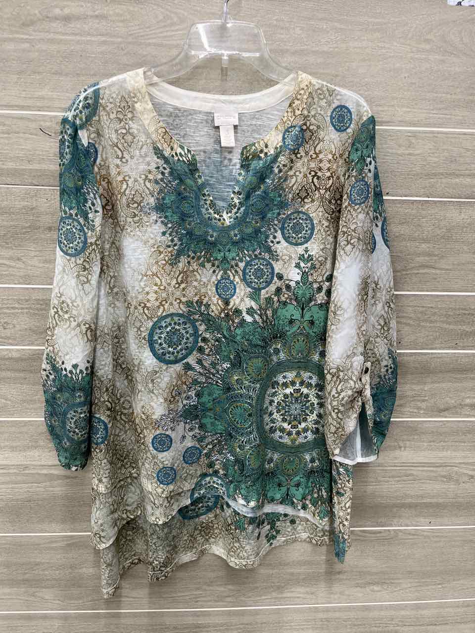 Chico's Size 16 Green Plus Shirt