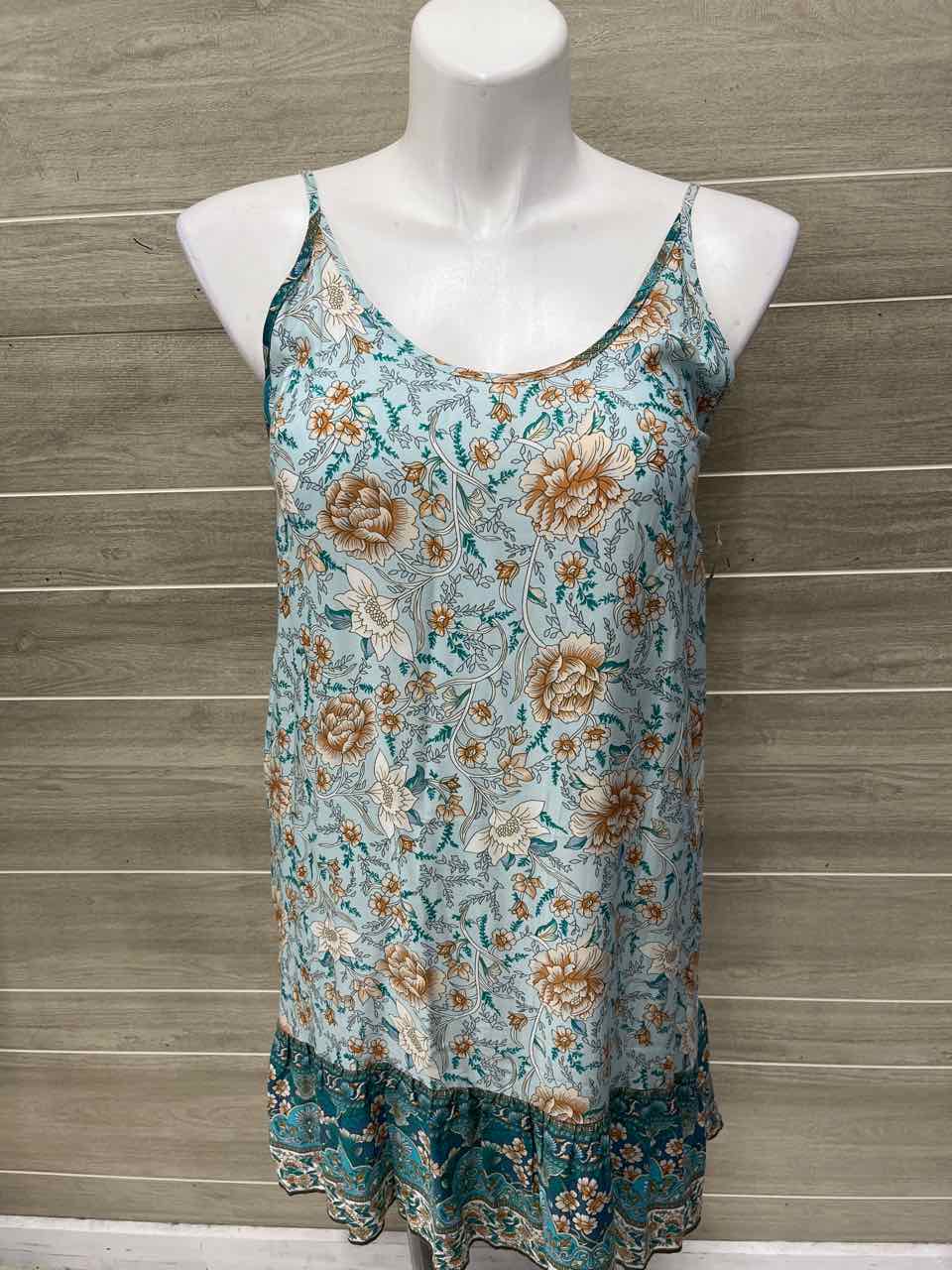 Anna-Kaci Size 12 Teal Womens Dress