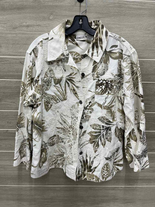 Chico's Size 16 Cream Plus Blazer